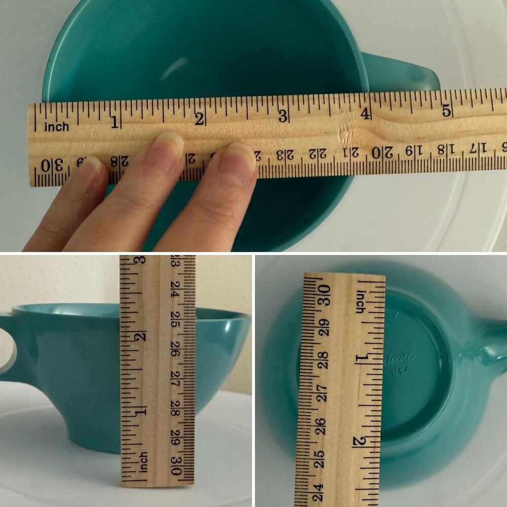Vintage Boontonware Teal Tea Cup and Saucer Set Mid Century Modern Melamine USA - Picture 5 of 13